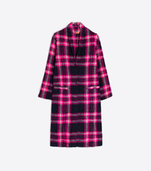 Vilagallo Claudia Coat - Navy/Blue/Pink Plaid
