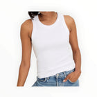 Michael Stars Gina Ribbed Crop Tank - White