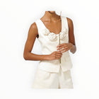 Adelyn Rae Hailey Linen Vest - White