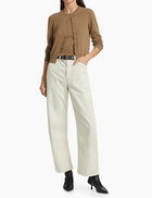 Nili Lotan March Crewneck Cashmere Cardigan - Tan