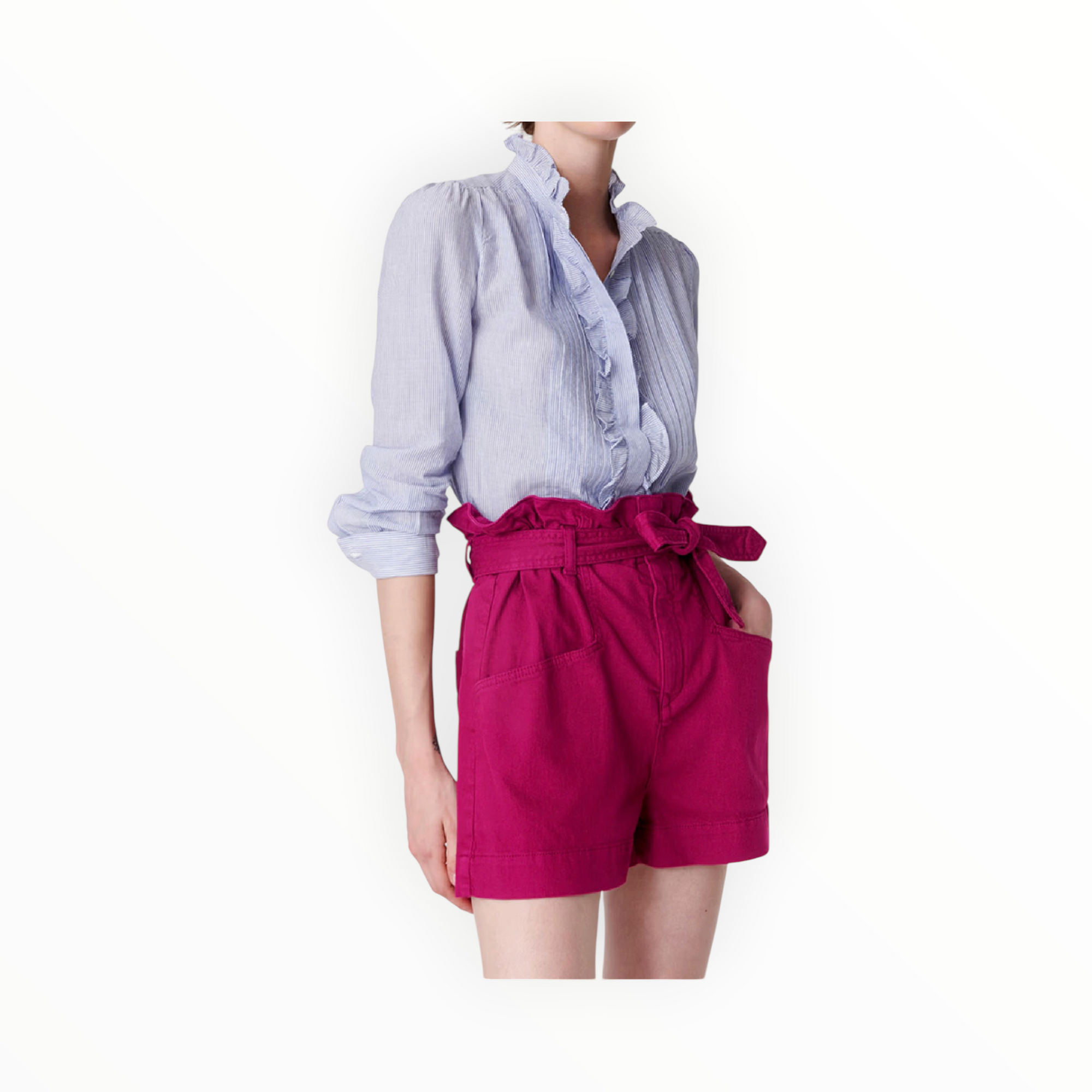 Vanessa Bruno Adriel Cotton High Rise Shorts - Lie de Vin