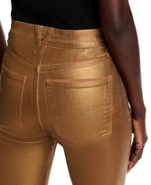 Veronica Beard Carson Coated Ankle Flare Jeans - Antique Brass