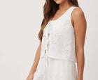 Bella Dahl Sleeveless Tie Front Top - White
