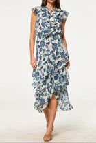 MISA Ilysa Dress - Teal Indigo Blooms