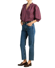 Trovata Orly Blouse - Mulled Wine Plaid