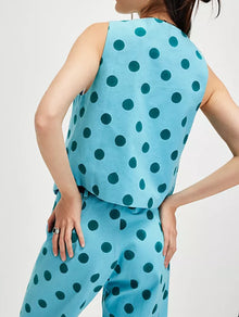 SZ Blockprints Polka Dot Suit Vest - Blue