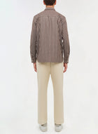 SIMKHAI Hendrix Shirt - Chocolate Stripe