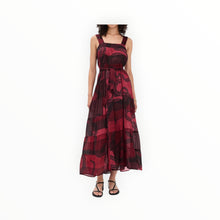 Natalie Martin Jasmine Maxi Dress With Sash - Ament Snake Oxblood
