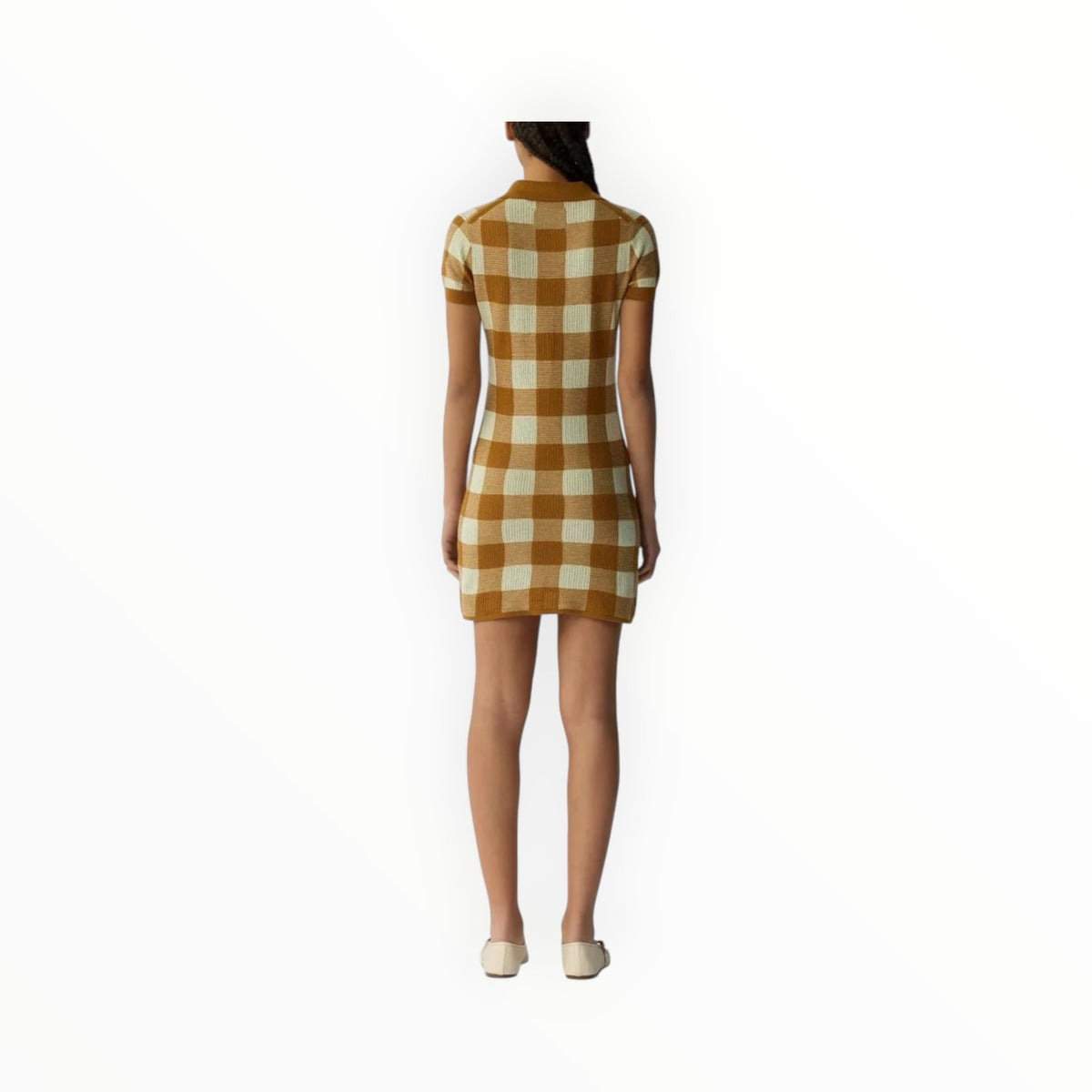 Guest In Residence Gingham Polo Dress - Suede/Limewash