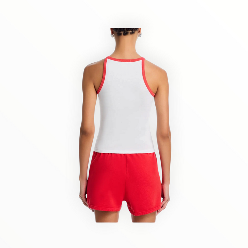 perfectwhitetee Shae Athletic Color Block Tank - White/Poppy