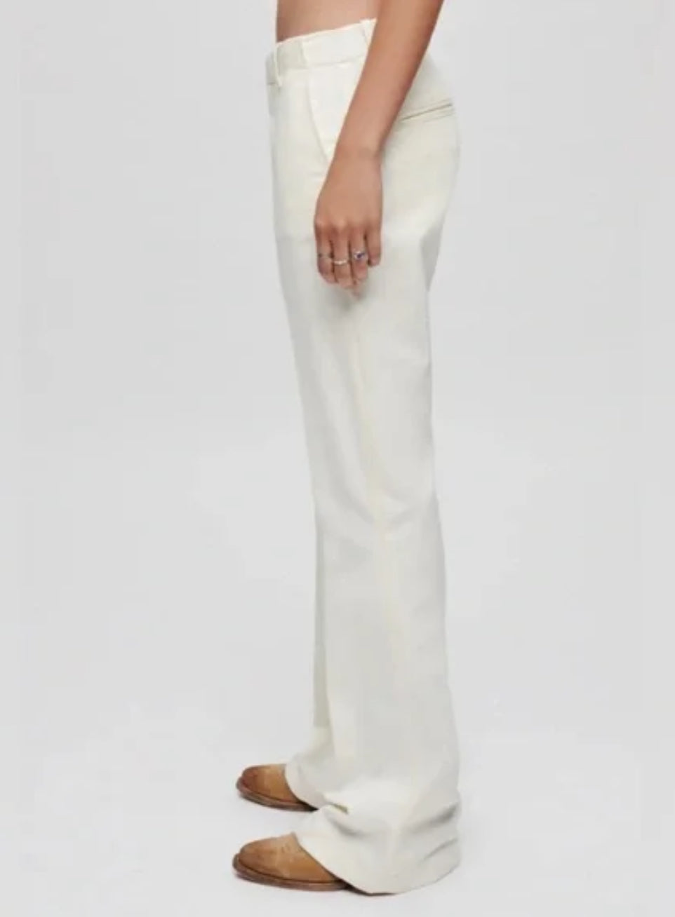 Re/Done Mid Rise Flared Touser - Ivory