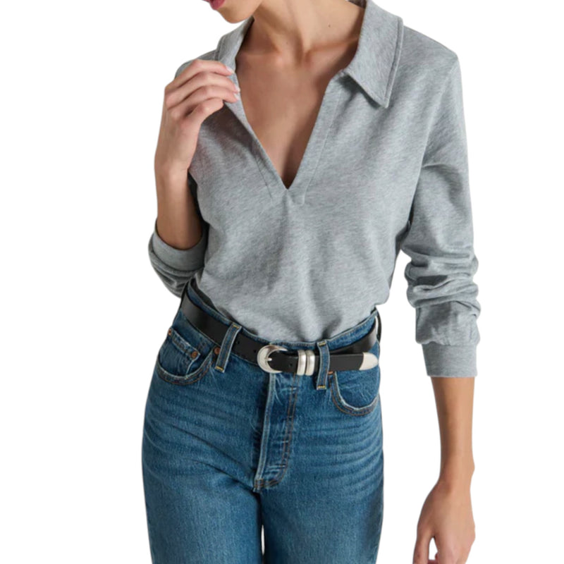 Nation Ltd Kimberley Polo Tee - Heather Grey