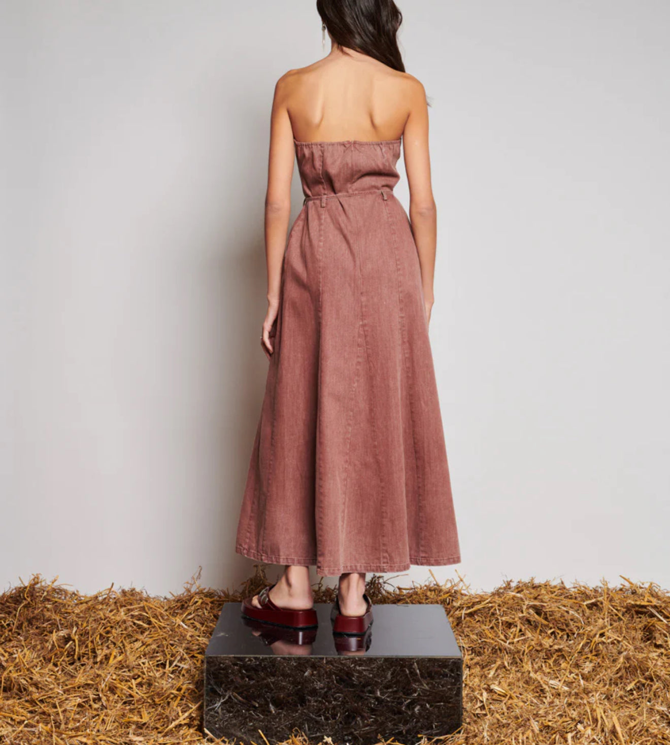 Ghospell Britt Denim Midi Dress