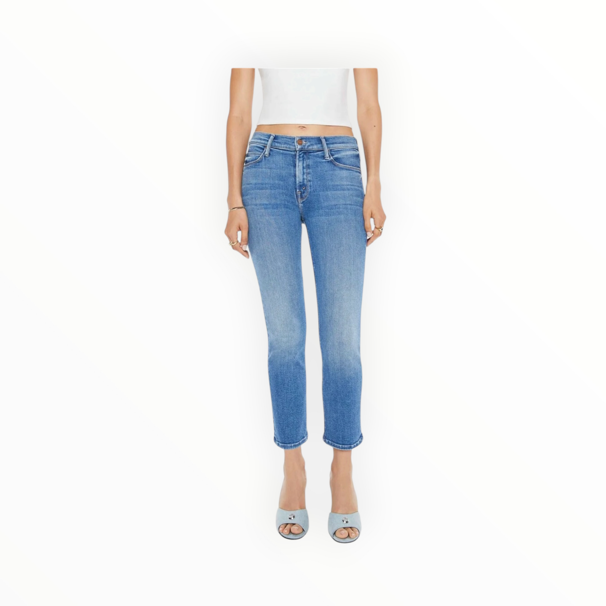 Mother Mid Rise Dazzler Crop - Ready, Set, Go!