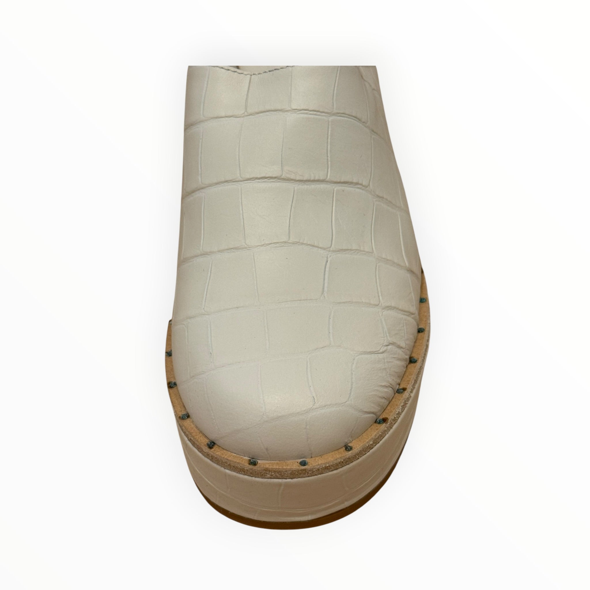 Frēda Salvador Suvi Clog - Beige Embossed Croc