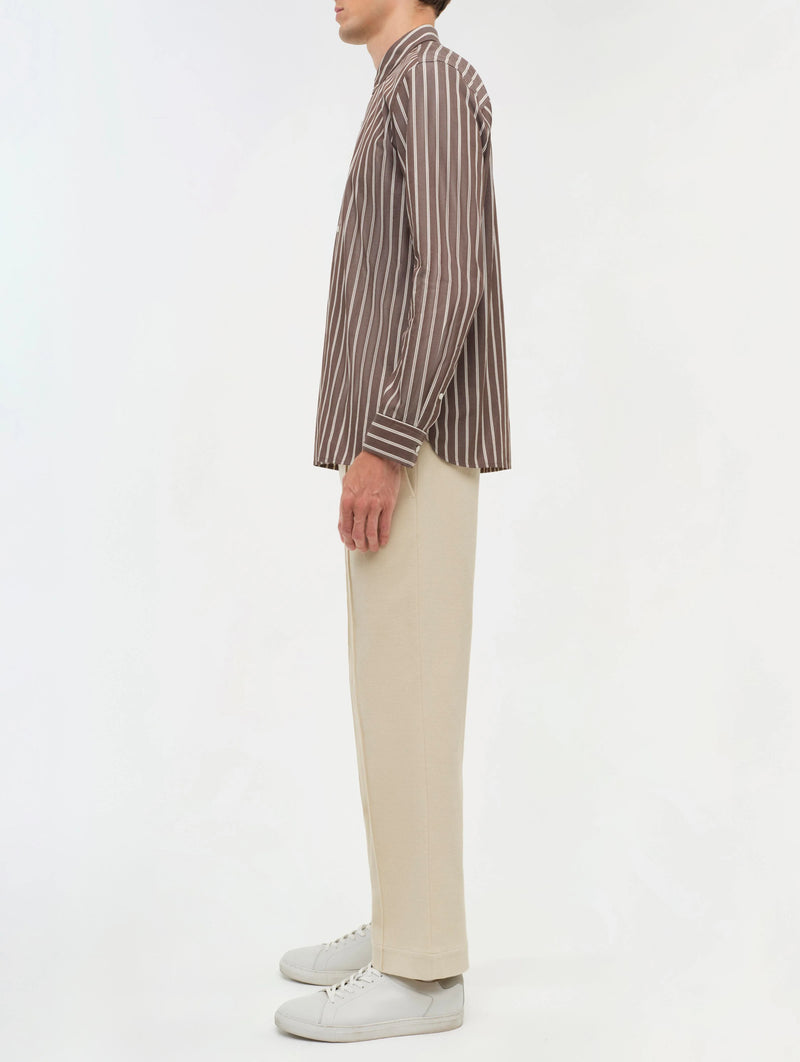 SIMKHAI Hendrix Shirt - Chocolate Stripe