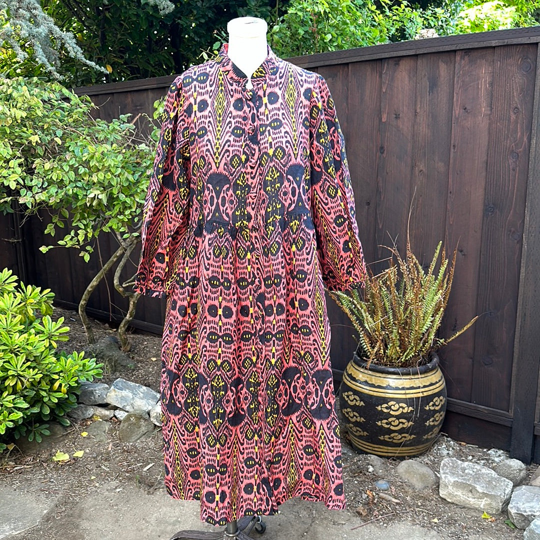 Carolina K Caro Robe - Ikat Terracotta