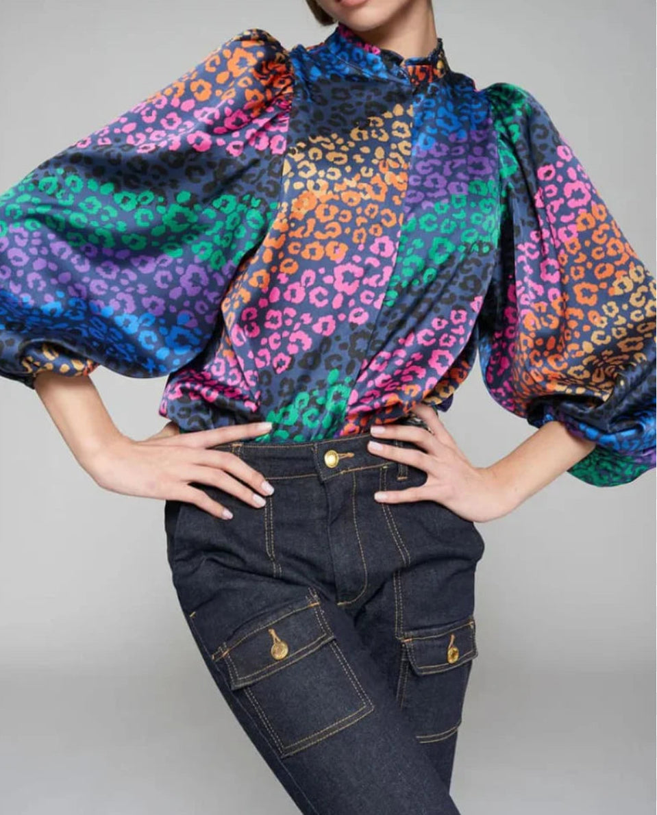 Vilagallo Tatiana Blouse - Leopard Multi