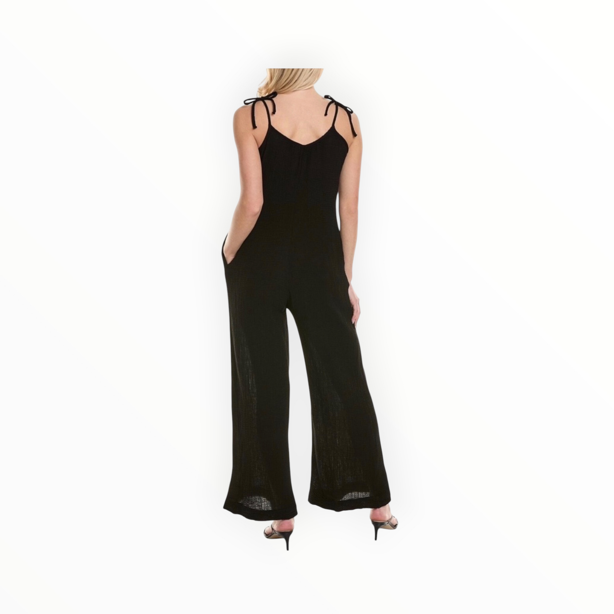 Stateside Gauze Tie Shoulder Jumpsuit - Black