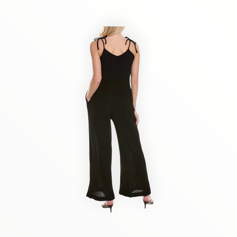 Stateside Gauze Tie Shoulder Jumpsuit - Black