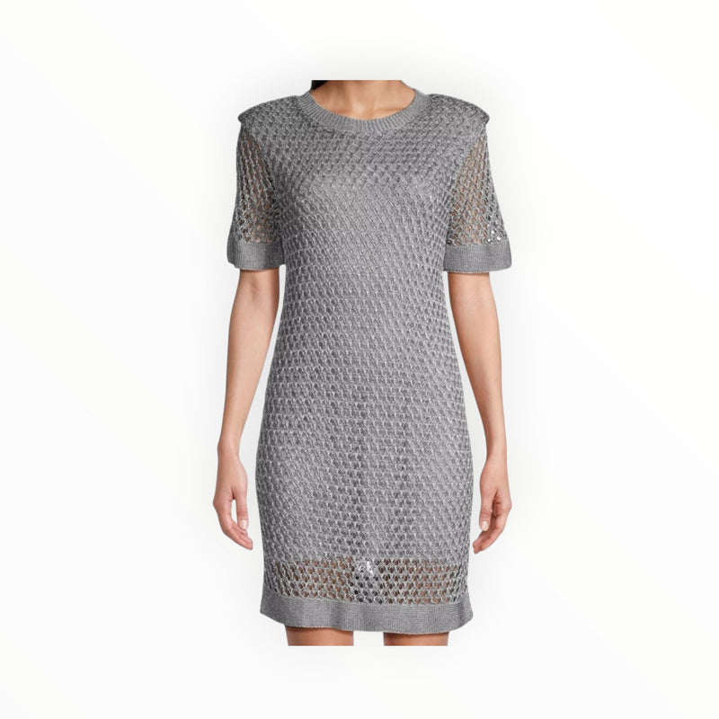 Milly Sinclair Metallic Crochet Dress