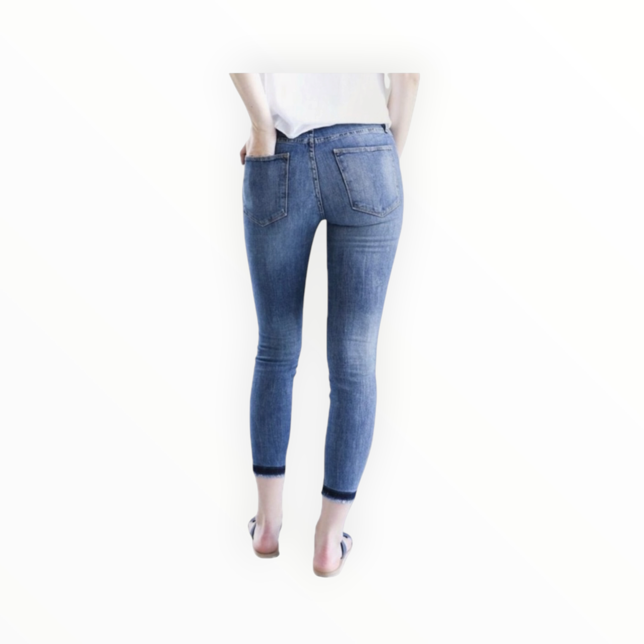 Frame Le High Skinny With Shadow Hem - Langstone