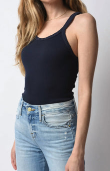 Re/Done Hanes Ribbed Tank - Navy