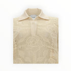 (nude) S/S Lace Knit Polo - Off White