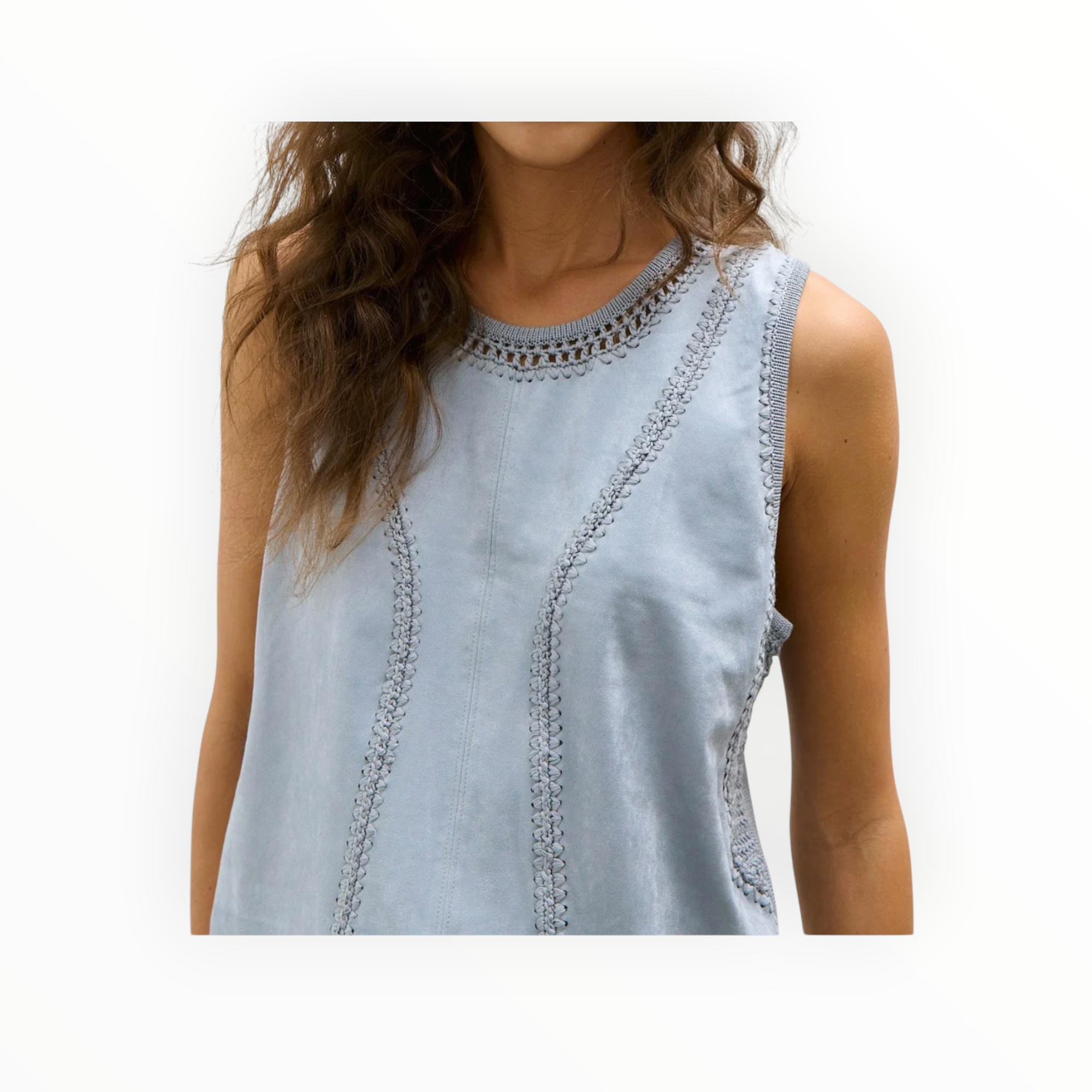 Melissa Nepton Quinn Top - Bleached Denim Suede