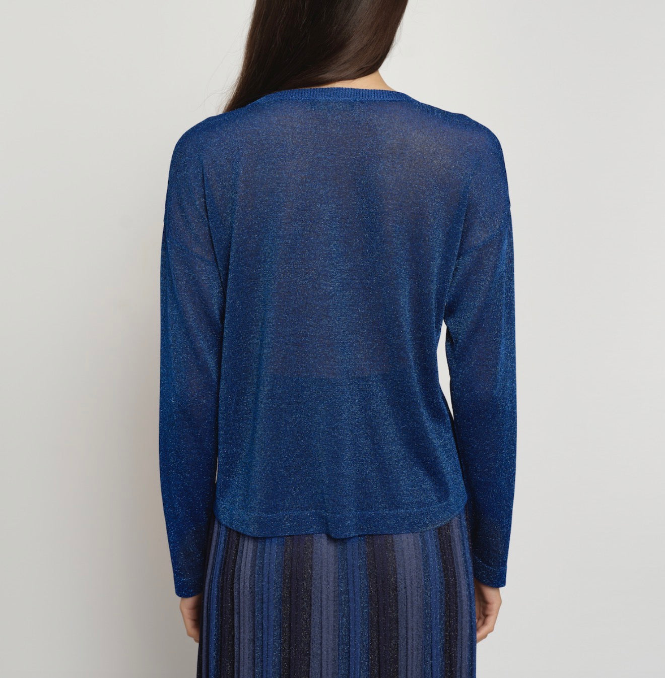 Maison Lurex Gala Short Cardigan - Royal Blue