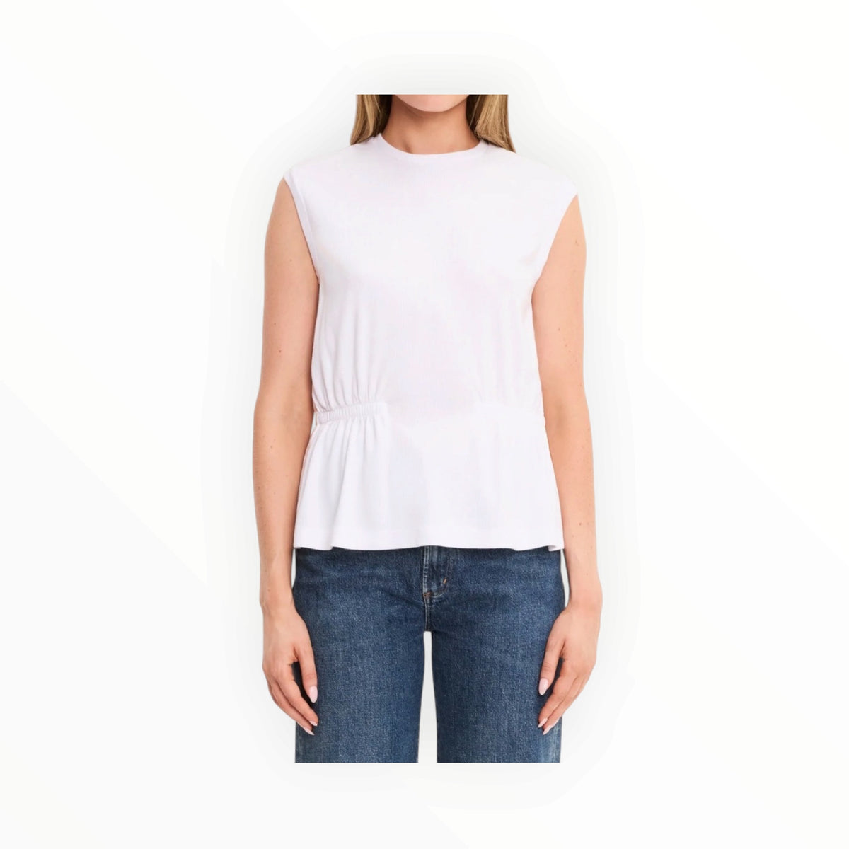 Michael Stars Rochel Peplum Tank - White