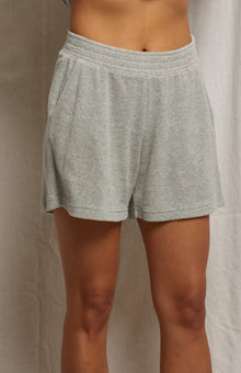 perfectwhitetee Emily Loop Terry Sweatshort - Heather Grey