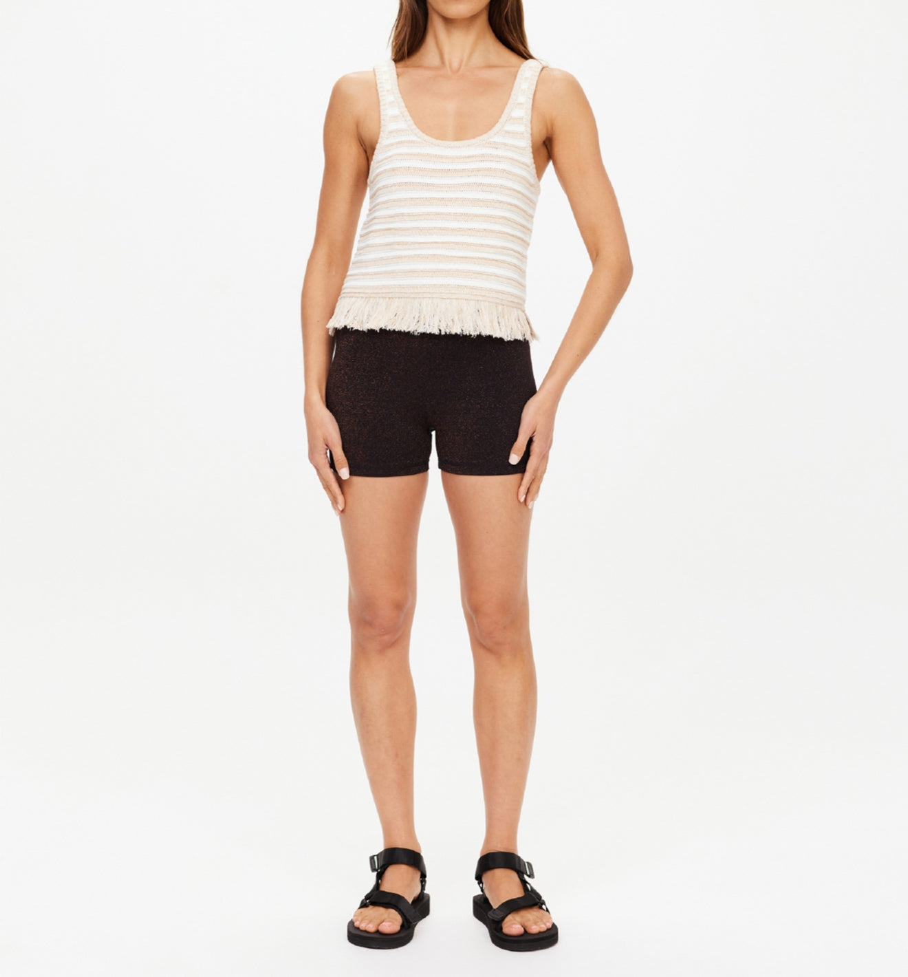 The Upside Canyon Freida Knit Fringe Top - Natural