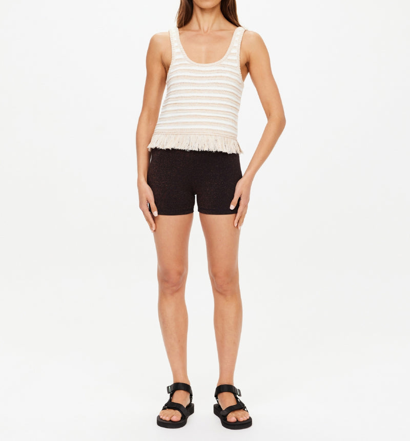The Upside Canyon Freida Knit Fringe Top - Natural