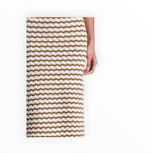 A.L.C. Alexis Striped Knit Skirt - Parchment/Aged Bronze