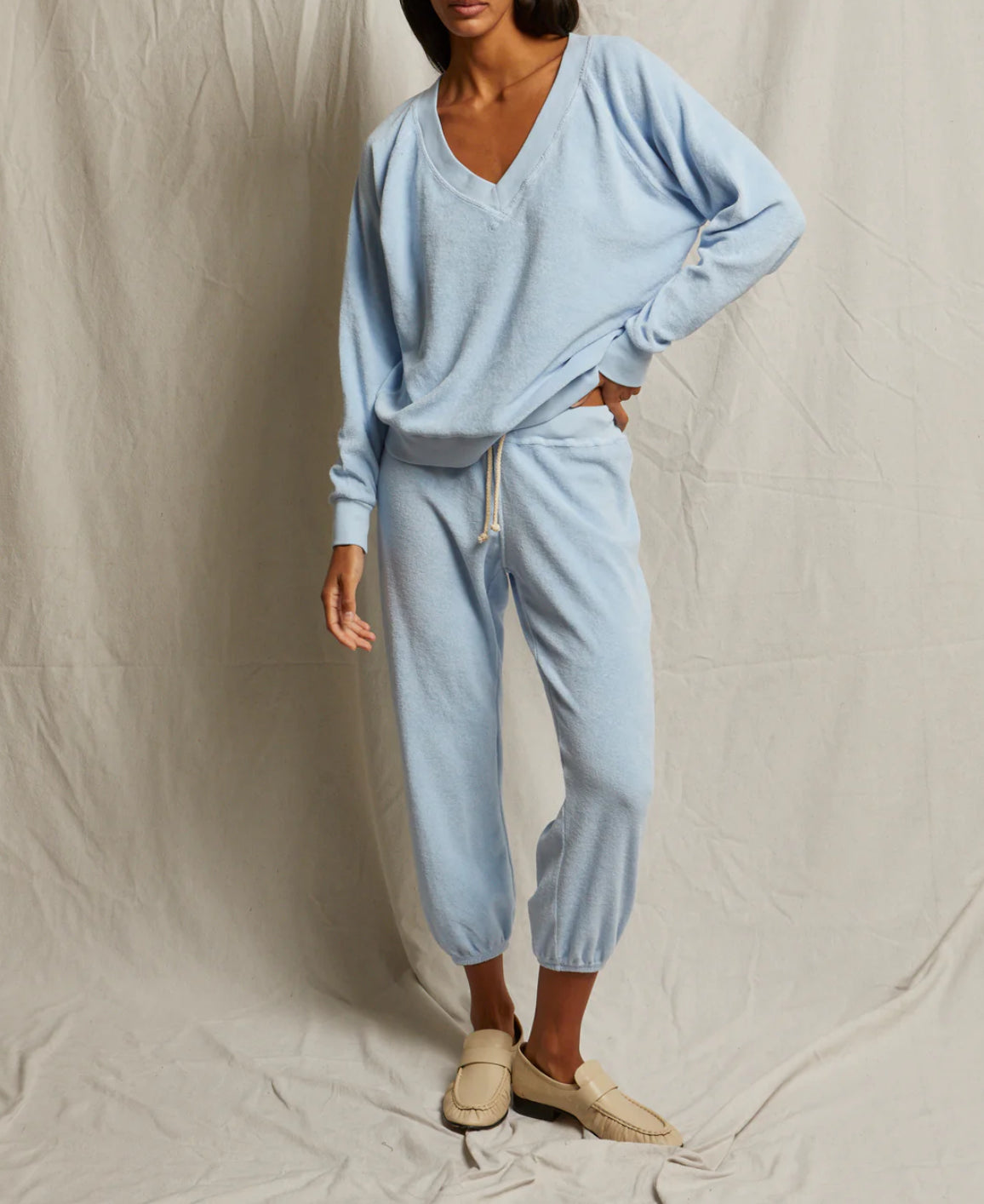 perfectwhitetee Loop Terry Joggers - Sky Blue