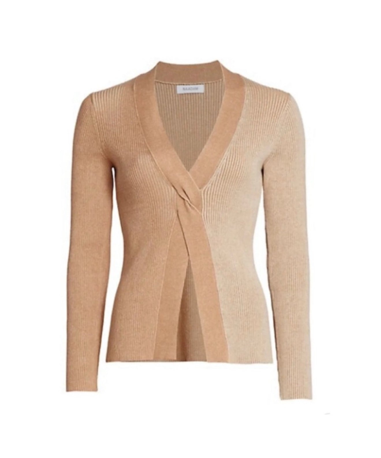 Naadam Ribbed Reversible Twist Front Top - Oatmeal Combo