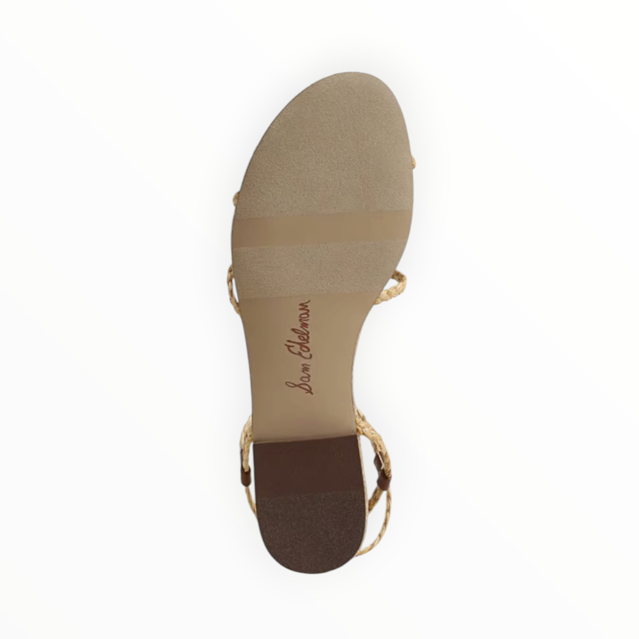 Sam Edelman Ellina Braid Flat Sandal - Natural Beige Faux Raffia