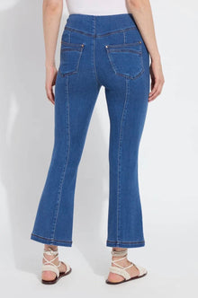 Lyssé Jade Stretch Tencel Flare Pant - Mid Wash