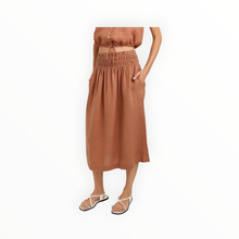 Bella Dahl Smocked Waist Gathered Skirt - Coastal Brown