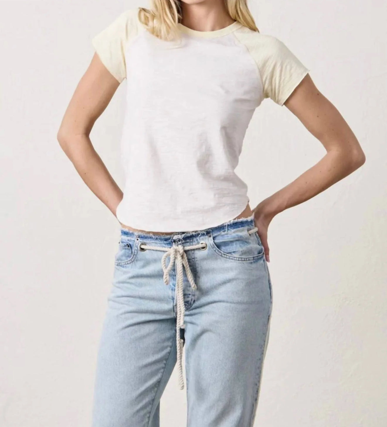 NSF Penny Relaxed Tie Waist Jean - Sunshine Wash