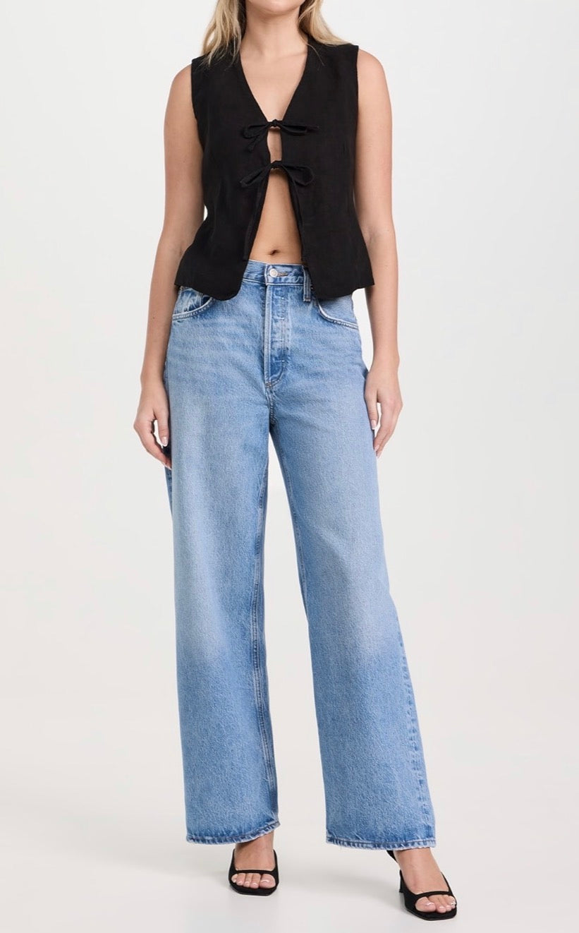 DL1961 Zia Vest - Black Linen