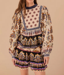 FARM Rio Cream Ainika Maxi Floral Blouse