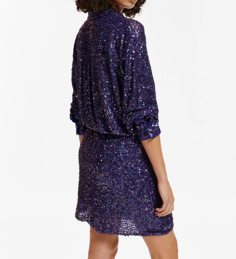 Essentiel Antwerp Entire Sequin Dress - Indigo/Night Reflection