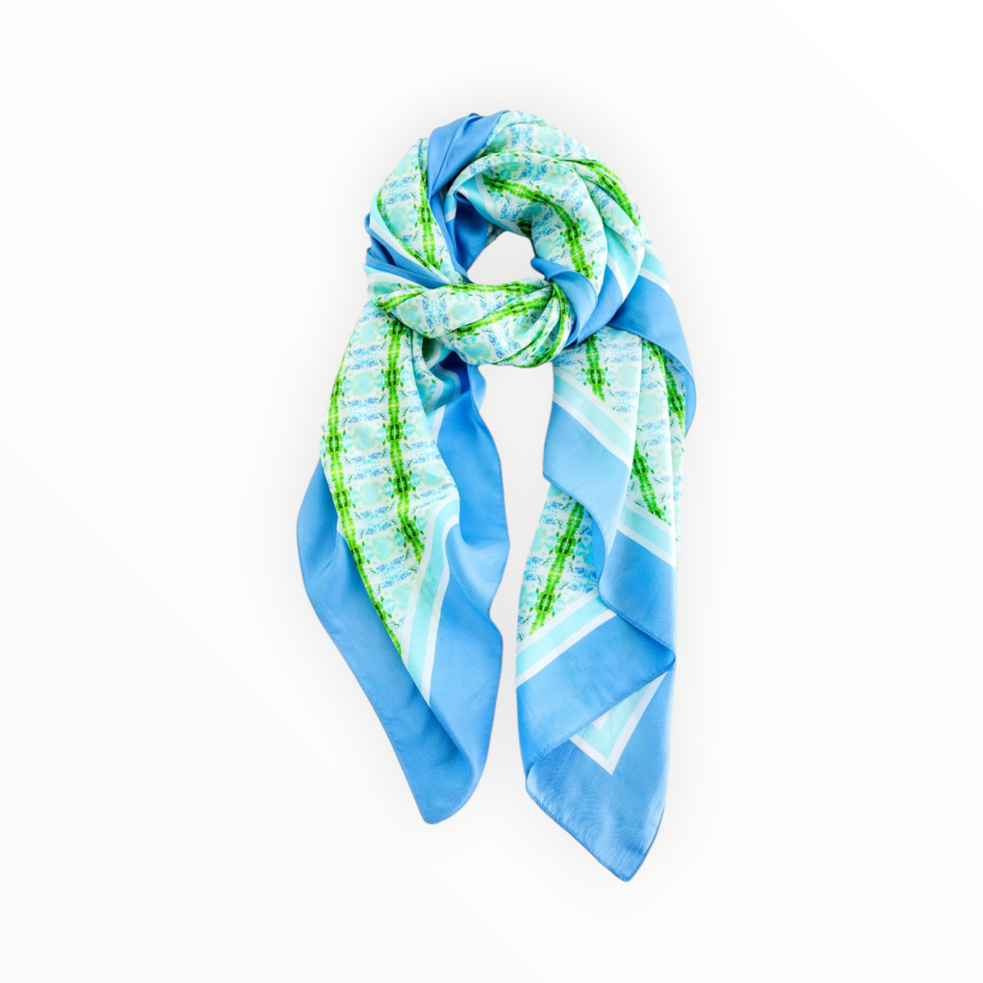 Evelyn & Kate Medallion Silk Scarf - Blue