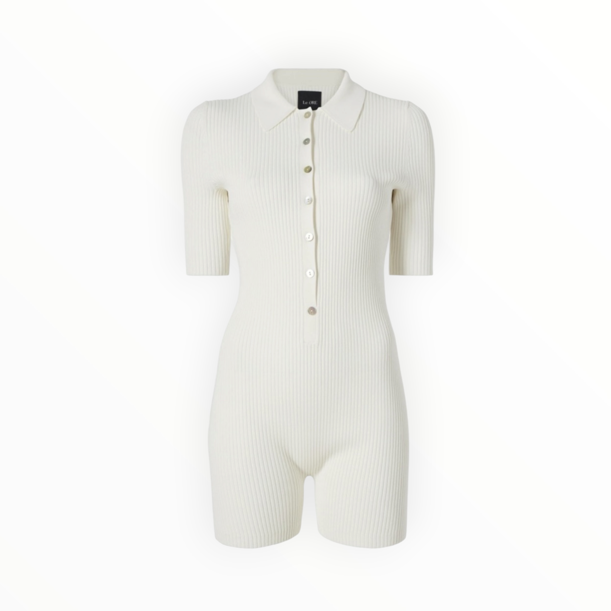 Le Ore Rimini Collared Playsuit - Pearl