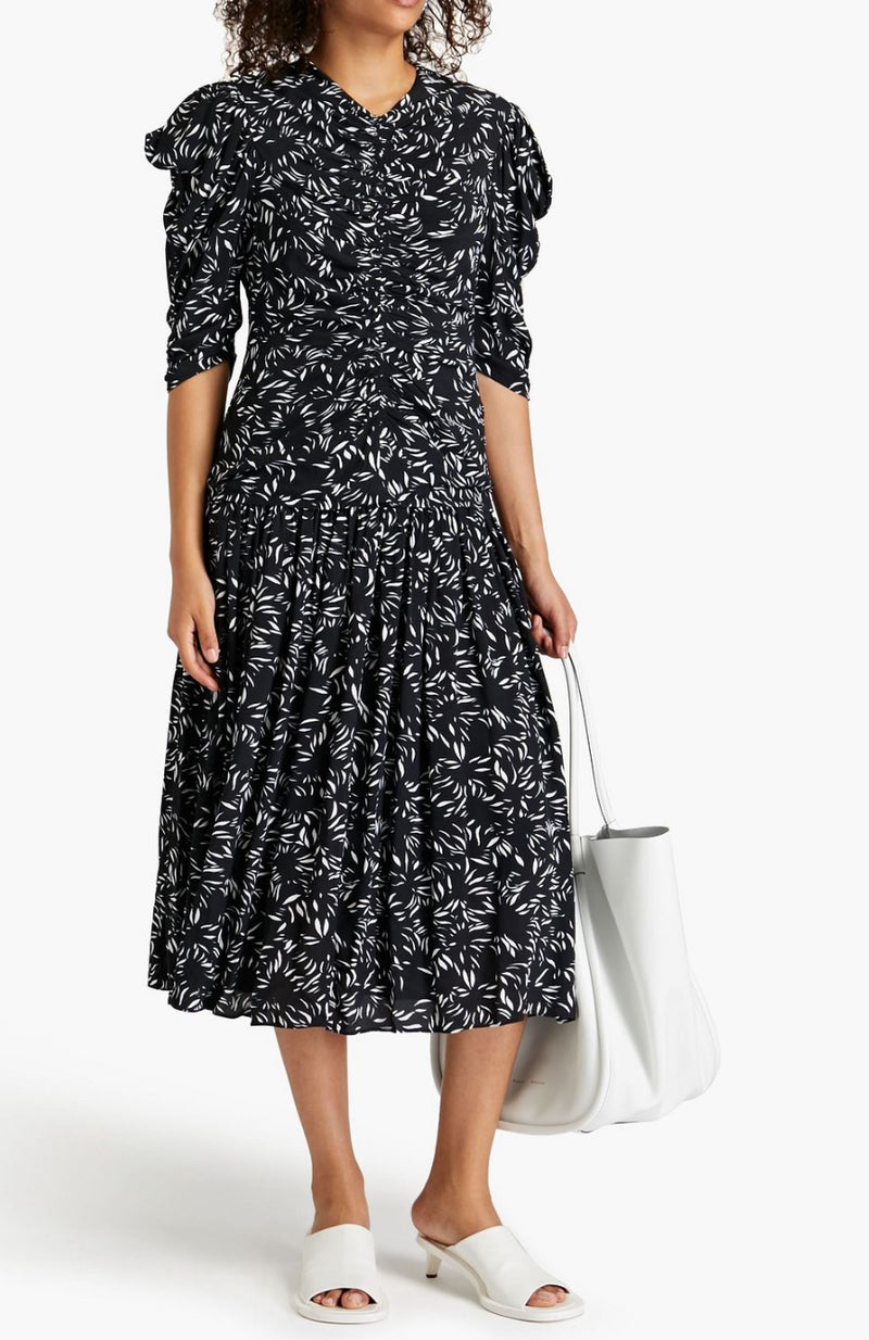 Proenza Schouler Printed Crepe De Chine Dress - Black/White