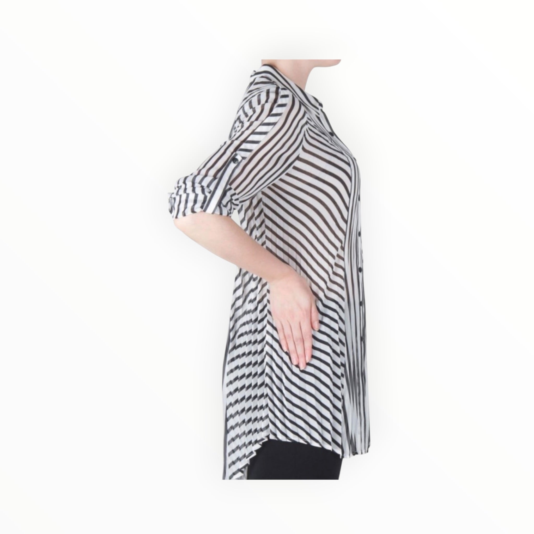Joseph Ribkoff Blouse - Black/White Stripe