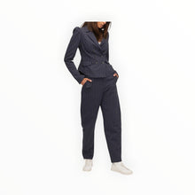 Marissa Webb Noel Double Breasted Blazer - Navy Beige Pinstripe