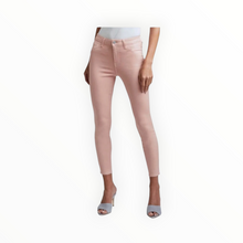 L'Agence Margot High-Rise Coated Skinny Jeans - Dusty Pink White Contrast